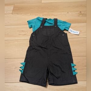 Carter's Teal and Black Kids Overalls Set New!